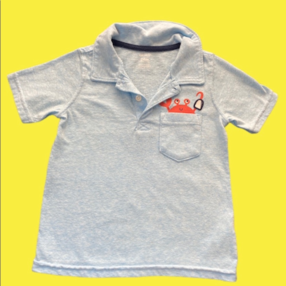 Carter’s Toddler Blue Short Sleeve Polo with Crab